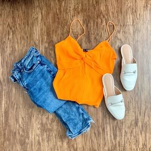 SHEIN neon Orange solid bodysuit